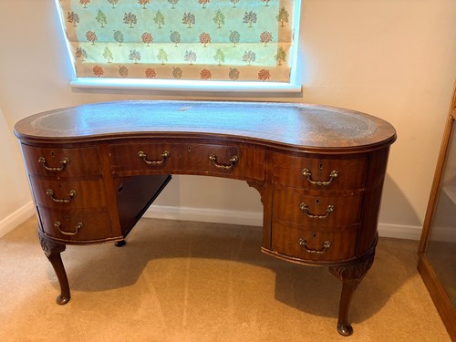 Antique mahogany leather top - mahogany,
