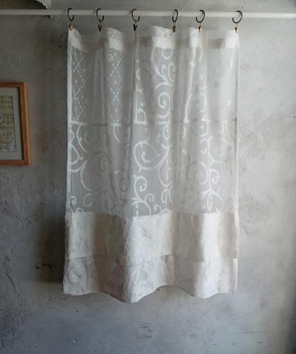 Vintage lace window panel - window,
