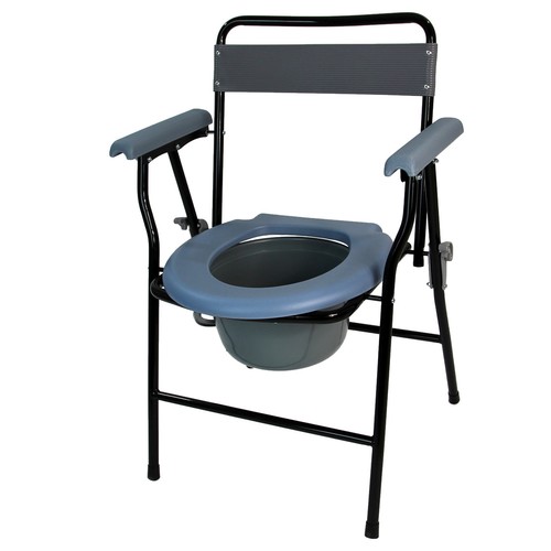 Folding steel commode - steel,