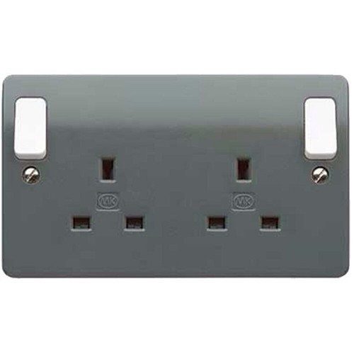 Gang grey 13a - grey, socket
