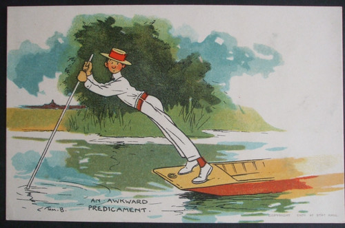 Tom browne comic punting boat - comic,