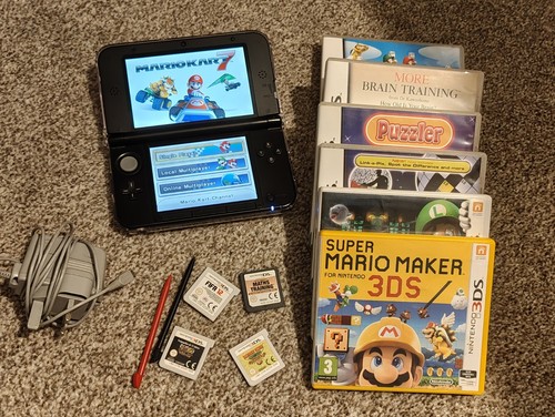 Red 3ds with games - red,