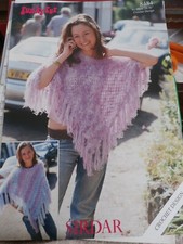 Sirdar crochet pattern 8484 Funky Fur Poncho 24-36 ins