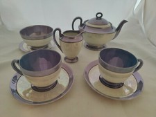 Stunning Vintage Phoenix China Czech Purple Lustre Tea Set