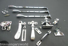 SOLID BRASS-POLISHED CHROME FINISH VICTORIAN TRADITIONAL WINDOW FITTINGS