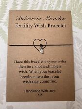 Fertility Wish Bracelet/ Feet/Miracles family Present/gift/ Sentiment/ Black