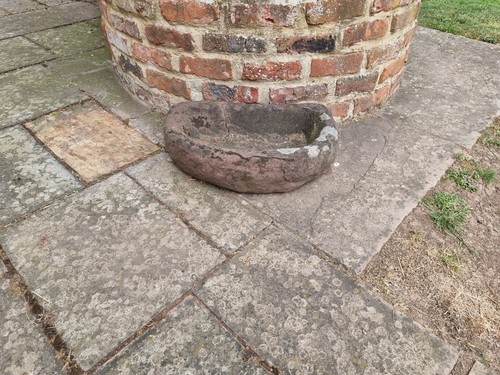 Small red sandstone trough - red,