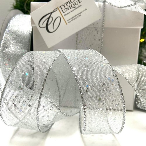 New christmas ribbon - ribbon, silver