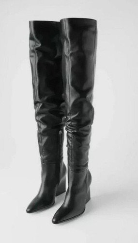 Zara black leather - black, the