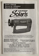 ROTOZIP "Solaris" Spiral Saw Power Tool Manual