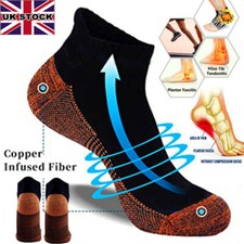 Copper Infused Plantar Fasciitis Socks Compression Foot Arch Support Pain Relief
