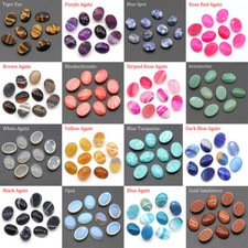 Oval Gemstone CAB Cabochon Cameo Flat Back Loose Beads For Jewelry Making