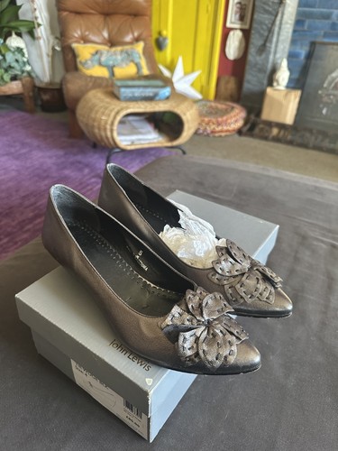 Vintage bronze leather court - bronze,