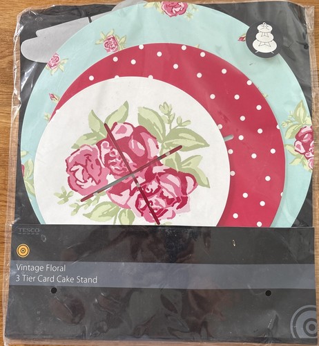 Vintage floral tier card - vintage,