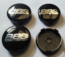 4x BBS Alloy Wheel Hub Centre Cap Set of 4 Center Caps 60mm Black Silver