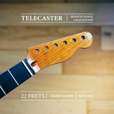 Telecaster Neck – Roasted Maple & Blackwood | 22 Frets | Gloss | Bone Nut