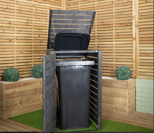 Wooden wheelie bin store - store, 240l