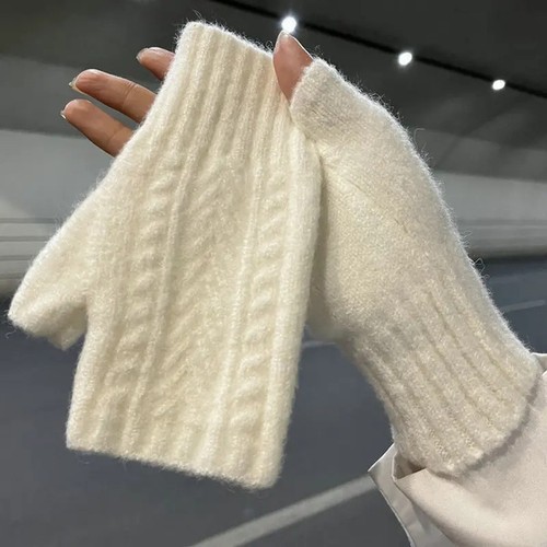 Women wrist arm knitted mitten - wrist,