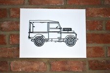 Land Rover Series 1 Wall Art on Canvas (A3)
