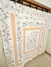 Handmade Appliquéd Embroidered Cotton Quilt
