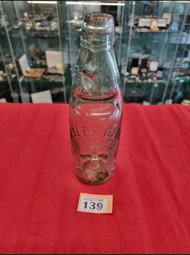 Antique glass codd neck bottle - glass,