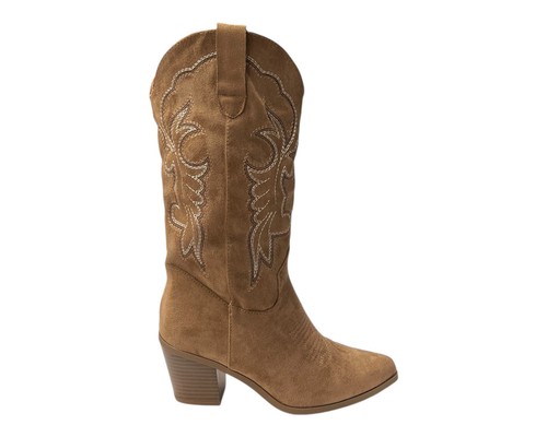 Women embroidered faux - faux, suede
