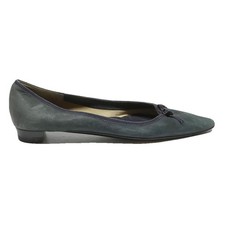 SALVATORE FERRAGAMO Womens Leather Navy Ballet Shoes UK 6.5 Elegant Classic