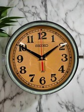 Seiko Salvaged Ships Cabin Clock Original Paint Green (Cream Face)