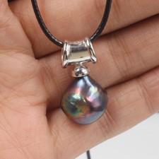 delicate 13 mm black southsea reborn keshi pearls pendant 925 silver