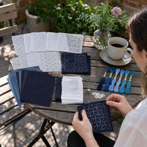 Sashiko stencil kit 45pcs - sashiko,