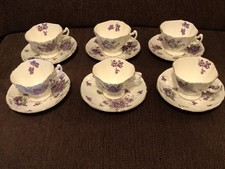Hammersley Victorian Violets 6 Teacup & Saucer  England’s Countryside Bone China