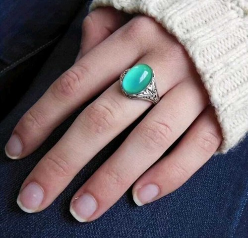 Flower mood ring silver - silver, plated