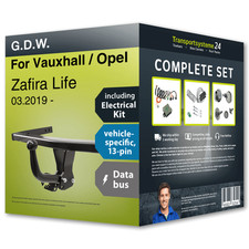 Towbar fixed for VAUXHALL / OPEL Zafira Life 03.2019- + 13pin spec. e.kit NEW FP