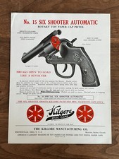 Vintage Kilgore Cap Gun Advertising Flyer Ad Sheet Ephemera Six Shooter Pistol