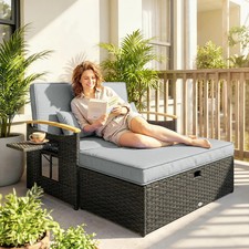 Garden Rattan Daybed Storage