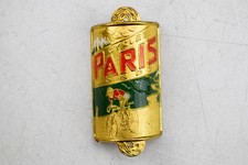 PARIS CYCLES LONDON VINTAGE BICYCLE METAL BRASS ENAMEL HEADBADGE