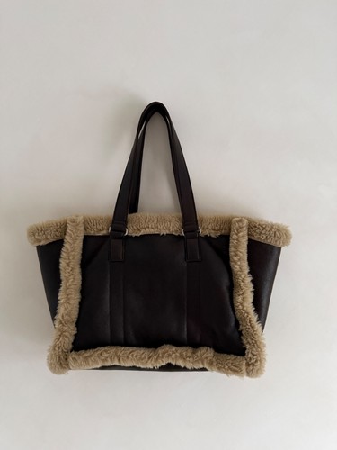 Zara faux shearling tote bag - zara,