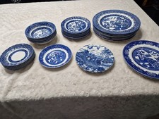 Old Willow 31Piece Dinner Plate Set Traditional Design Vintage Churchill 