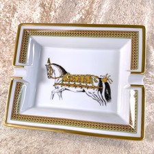 Vintage Hermes Cigar Ashtray Porcelain Change Tray Horse Left Facing Model
