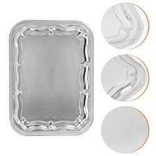  Stainless Steel Snack Plate Pizza Plates for Serving Metal Appetizer Platter