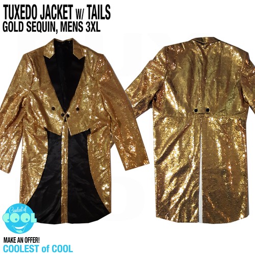 Mens 3xl gold sequin - 3xl, tuxedo