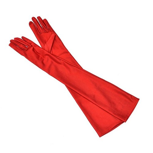 Ladies long red - finger, gloves