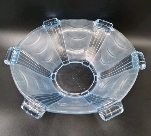 Blue glass bowl part frosted - glass,