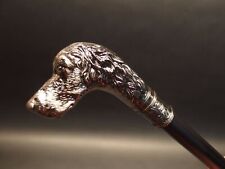 Traditional Walking Stick Cane Mens Aid Support Dog Head Antique Silver Unisex