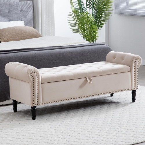 End bed storage bench - end,