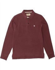 MURPHY & NYE Mens Slim Fit Long Sleeve Polo Shirt Large Maroon Cotton AF10