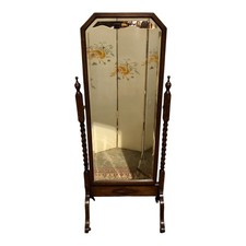 Handsome Vintage Oak Cheval Mirror - Free Standing Mirror