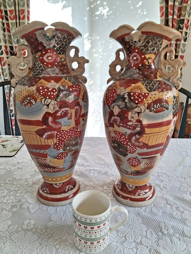 Pair japanese satsuma - japanese, vases