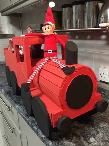 Handmade wooden train planter - handmade,
