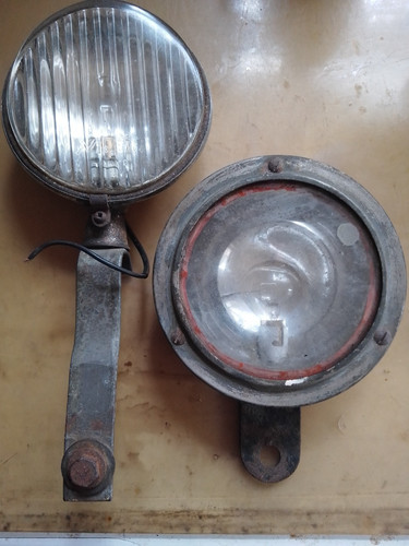 Pair vintage car fog spot - of,